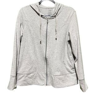 Danskin Now‎ Women's Full-Zip Hooded Jacket Light Gray Size XL